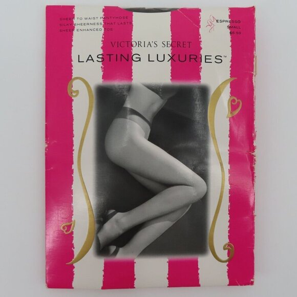 Victorias Secret Lasting Luxuries Small Espresso Sheer to Waist Pantyhose Open - Picture 10 of 10